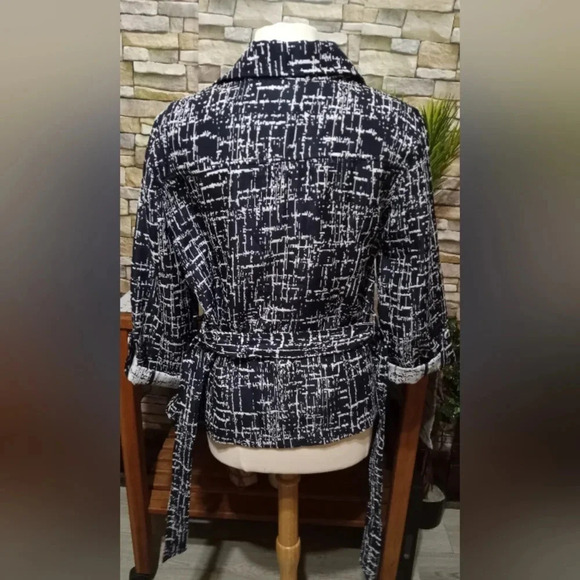 RUBY RD Women's Large(14)Belted Jacket Navy White‎ - Picture 6 of 9